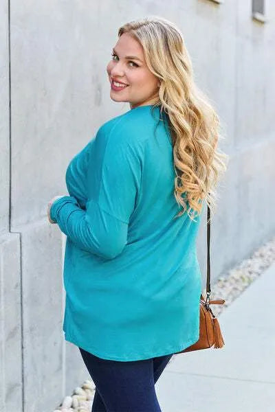 Basic Bae Full Size Round Neck Dropped Shoulder T-Shirt Women's T-Shirts - Tophatter Daily Deals